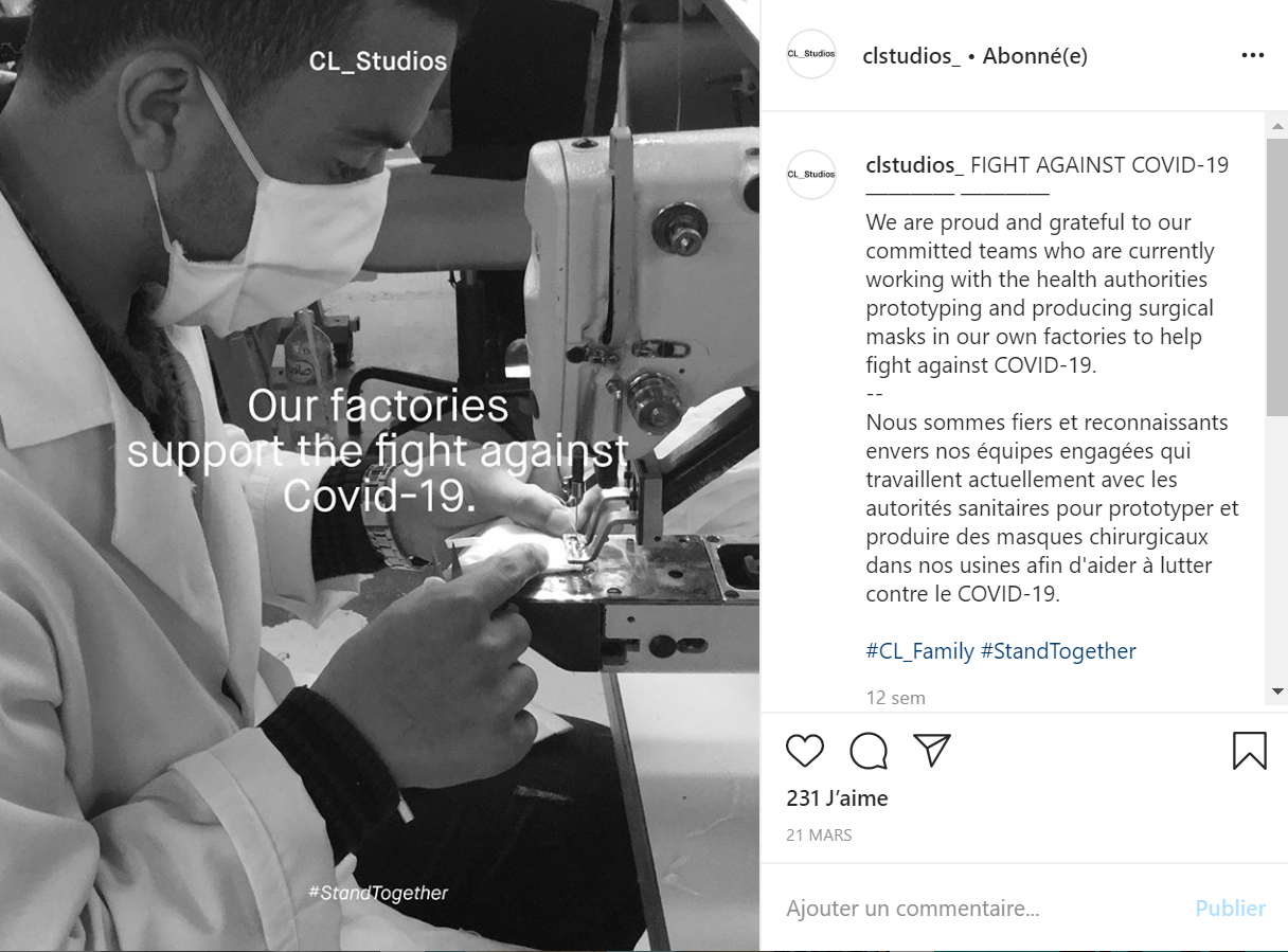 Chantelle Lingerie sur Reseaux Sociaux Instagram