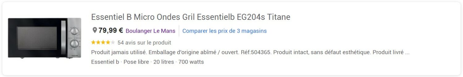 Campagne Google shopping Drive to store LIA