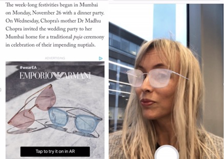 Format "Lense" développé par Vogue pour Emporio Armani Format "Lense" développé par Vogue pour Emporio Armani formats innovants display