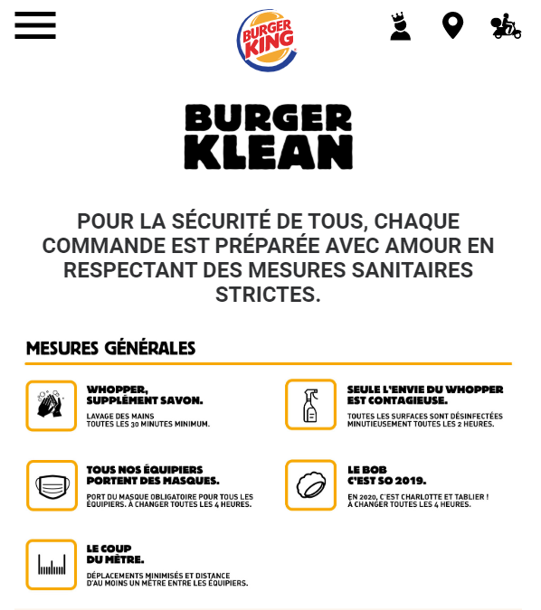 Procédure Burger Klean Covid
