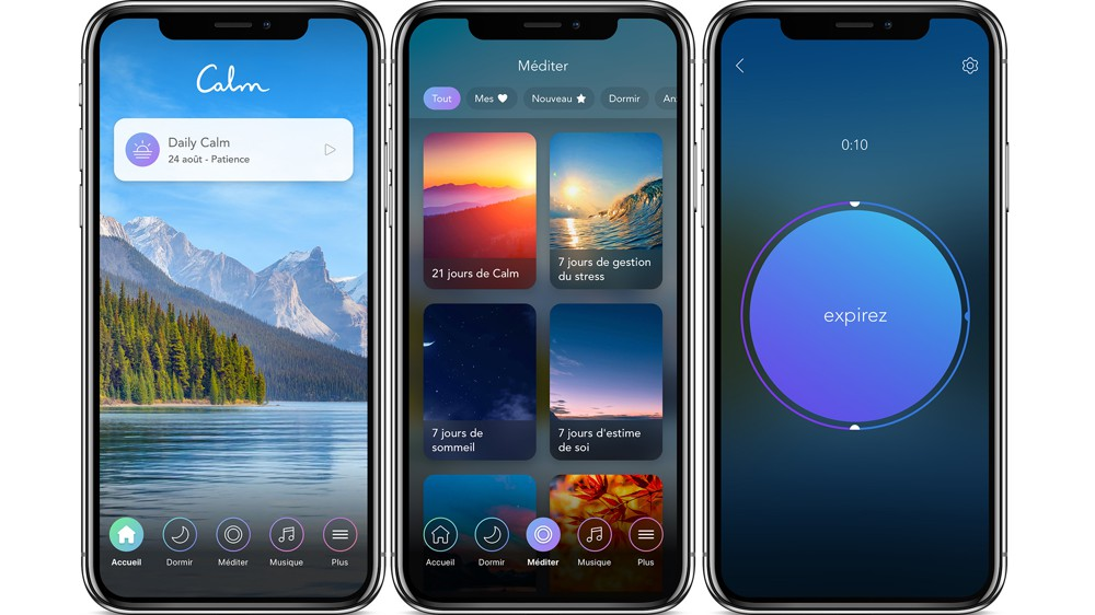 la meilleure application de méditation Calm qui permet de se relaxer
