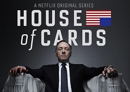 Affiche de la série House of Cards avec Kevin Spacey au premier plan.