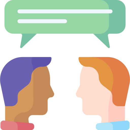 illustration of a conversation between two employees