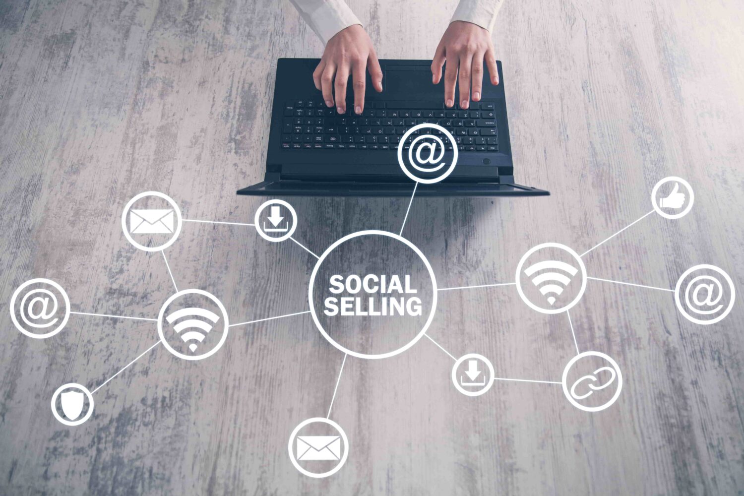 Ordinateur et schéma social selling