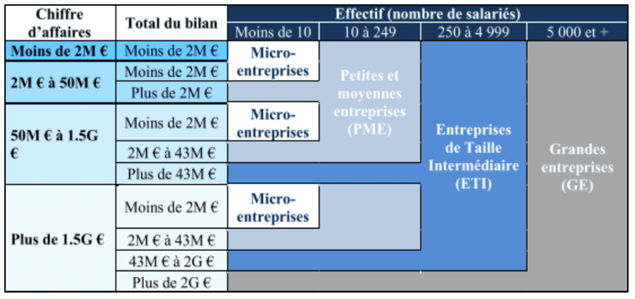 Typologies de l'entreprise
