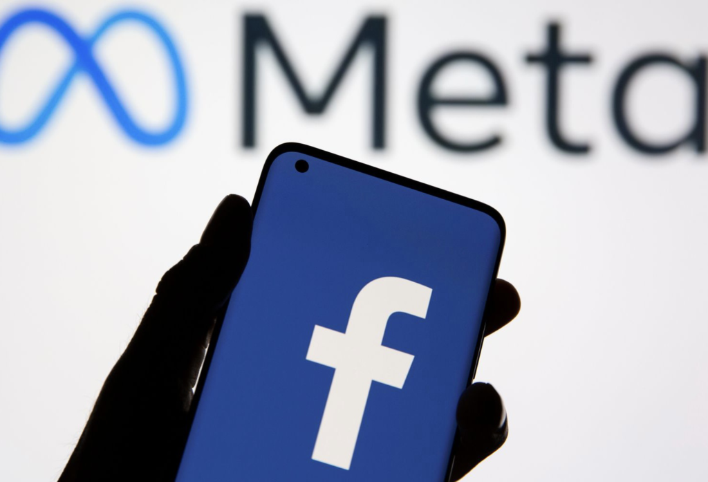 Image de telephone avec Meta en fond