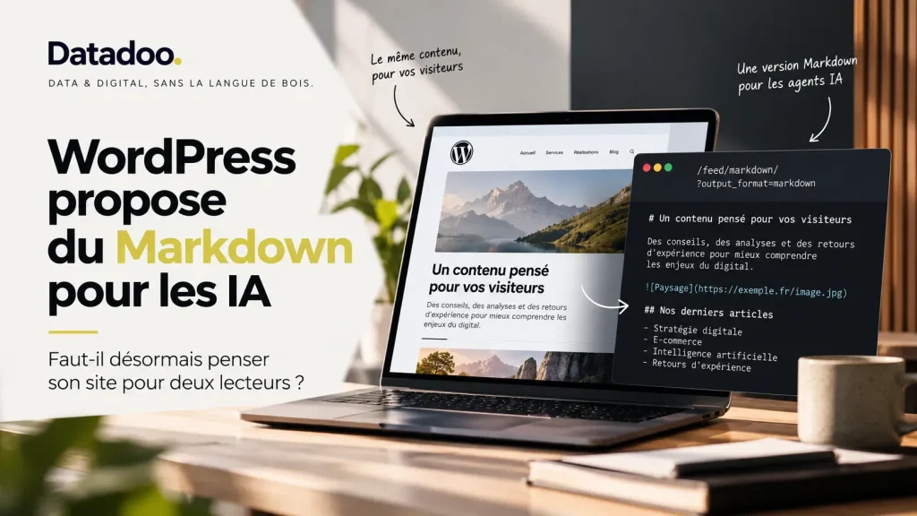 Illustration d’un contenu WordPress proposé en version Markdown pour faciliter son exploitation par les agents IA